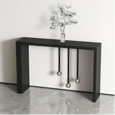 ZIGTUEI Konsolentisch Schmal, Moderner Eingangstisch, Einfacher Wohnzimmer-Sofatisch, Wohnzimmer-Aufbewahrungstisch, für Kleinen Raum, für Eingang(Black,80cm/31.5in)