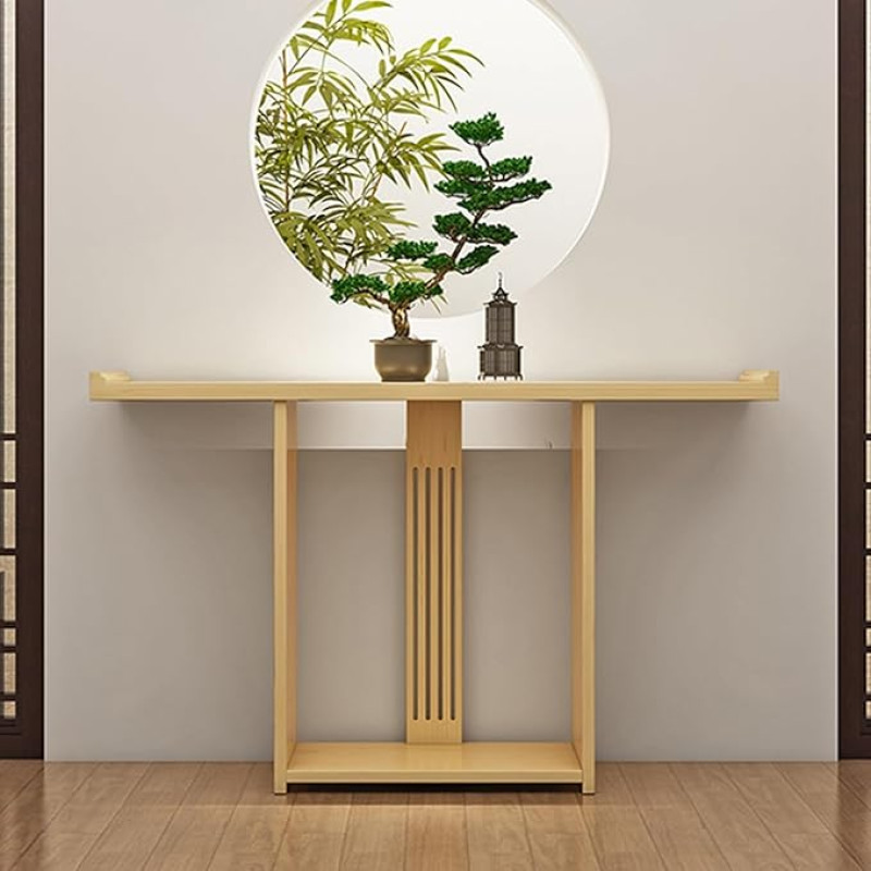 SFJATTA Farmhouse Konsolentisch, industrielles Sofatisch hinter der Couch, für Eingangsbereich, Foyer, Flur, Wohnzimmer, einfache Montage(Wood Color,80 * 30 * 80cm)