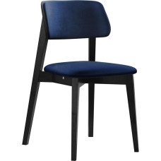 Mirjan24 Taskir C söögitoatool, B 47 x K 80 x S 49 cm, pöögipuidust söögitoatool, 2 korda värvitud, vesilakk, polsterdatud seljatugi ja iste (must/maagiline samet 2216)