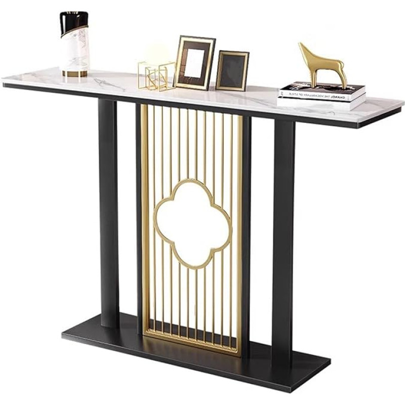 Konsolentisch Konsolentisch Im Chinesischen Stil Mit Steinplatte, Schmaler Eingangstisch, Sofatisch Für Flur Und Wohnzimmerdekoration, Einfach Zu Montieren(120cm/47.2in)