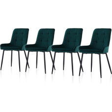 TUKAILAI Sametist söögitoa toolid, 4 tooli, köögitoolid, polsterdatud iste, polsterdatud tool seljatoega ja metalljalad, elutoa tool, vaba aja tool kööki, söögituppa, elutuppa, roheline