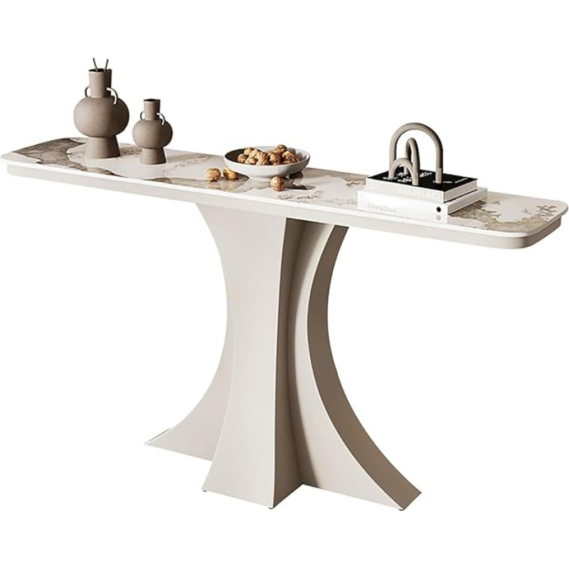 Industrieller Konsolentisch für den Eingangsbereich, Langer Sofatisch für Wohnzimmer und Flur, vielseitiger weißer Eingangstisch für Zuhause, Büro und Unterhaltungsraum (31,5 x 12 Zoll)