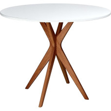 Jubi ümmargune söögilaud 70 cm tammepuust valge