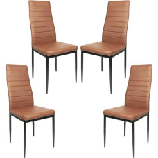 SGS söögitoolid, komplekt 4, testitud söögitoa jaoks, paksud polsterdatud toolid söögitoa jaoks, kaasaegsed söögitoolid, 4 tükki (pruun)