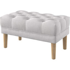 Sügav pehmendusega pink-tool voodijalats, ümarad jalad, 80 cm lai, naturaalne valge kangas (kergelt puhastatav), valge