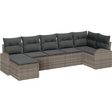 Rantry Garten Diivan Set von 7 Grau Rattan, Polyesterkissen Gartenlounge Model3346129