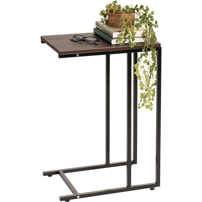 Iris USA, Inc. SDT puidust ja metallist, puidust aktsentlaud Diivanilaud Kõrvallaud Arvutilaud Kohvilaud Snack Voodilaud Sulamterasest C-kujuline lai laialt