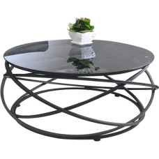 CJGKDJS ümmargune kohvilaud karastatud klaasist küljelaua loominguline sepistatud rauast isikupära elutoa diivan küljelaua must