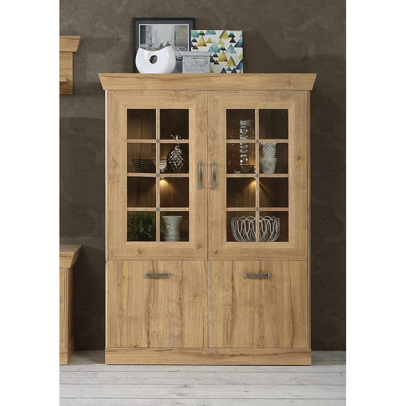 möbelando Kalamaria I Waterford Oak puidust vitriinkapp