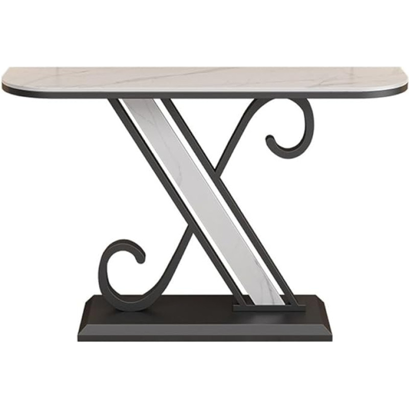 Konsolentisch, moderner Konsolentisch mit Metallrahmen und Kunstmarmorplatte für den Eingangsbereich