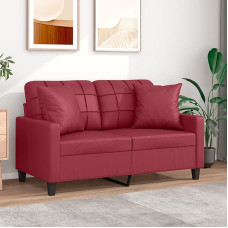 Rantry 2-kohaline diivan veinipunaste padjadega 120cm Faux nahast mööblidekoratsioon aia diivanvoodi elutoa diivanid välitoa diivanid terrassile