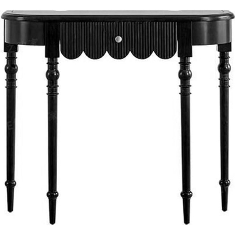 Konsolentische für den Flur, schmaler Vintage-Konsolentisch aus Massivholz, halbmondförmiger Eingangstisch für den Eingangsbereich, 39,37 Zoll industrieller Halbrunder Sofatisch, Holzakzenttisch