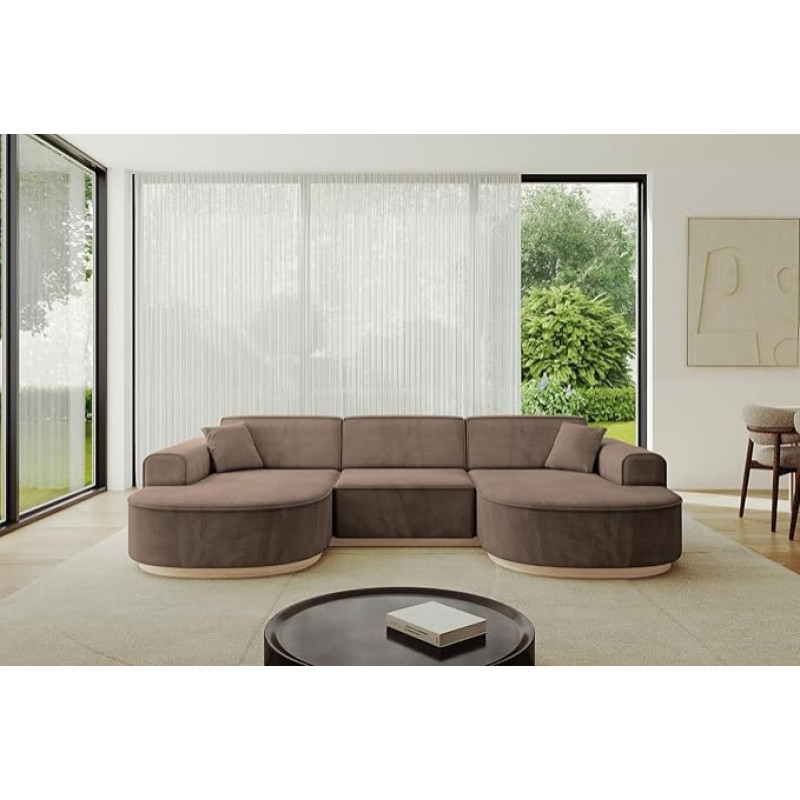 ALTDECOR MARI-U1-v1-295 x 165 x 81 cm U-kujuline nurgadiivan U-kujuline nurgadiivan L-kujuline pruun