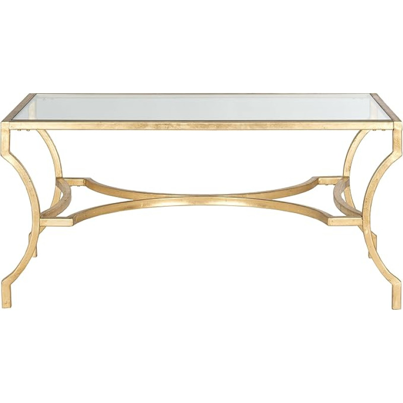 SAFAVIEH Glam aktsentlaud raudjalgadega, kuldne ja läbipaistev, 51 x 94 x 43,18