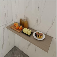 WallMounted Klapptisch Rund Ecke Design SpaceSaving Schwimmender Tisch für kleine Räume Laundry Room Home Office Bar Ironwood 50x40cm(19.6x15.7 tolli)