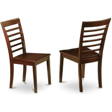 East West Furniture MLC-MAH-C Söögitoolide komplekt polsterdatud istmega Mahagonist 2 tk MLC-MAH-W Puidust istmega Mahagonist viimistlus