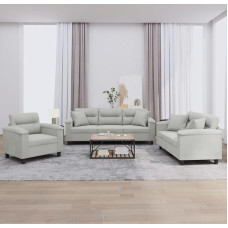 CIADAZ 3202303 3-osaline diivanikomplekt padjadega helehall mikrokiudkangas, Lounge diivan, diivanid ja diivanid, lõõgastav diivan, diivan elutuppa, diivan koos - 3202303