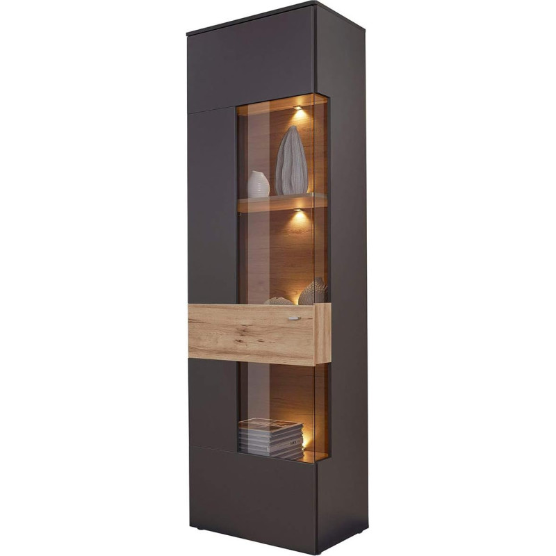 Meubletmoi kolonnid kapile 1 uksega vasakule kahetooniline puidudekoratsioon heledat ja halli värvi - kaasaegne disain - Marbella kollektsioon