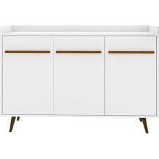 Manhattan Comfort Bradley Mid Century Modern 4-tasandiline söögikapp koos buffet-alusega, 136 cm, valge puit