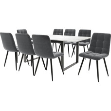 Laiendatav söögilauakomplekt kaasaegses minimalistlikus stiilis 140/180 x 80 x 75 cm marmorist laud, mis sobib mitmekülgselt erinevatesse stseenidesse.