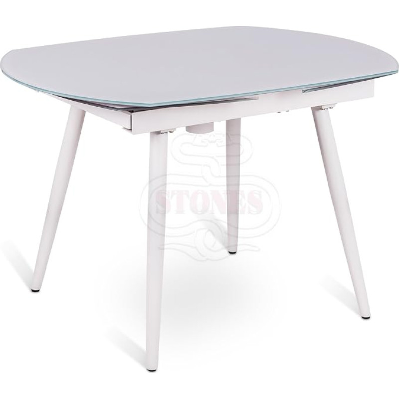 Stone s Kyoto neljakohaline pikendatav söögilaud, metall, valge, 120/180 x 90 x 76 cm