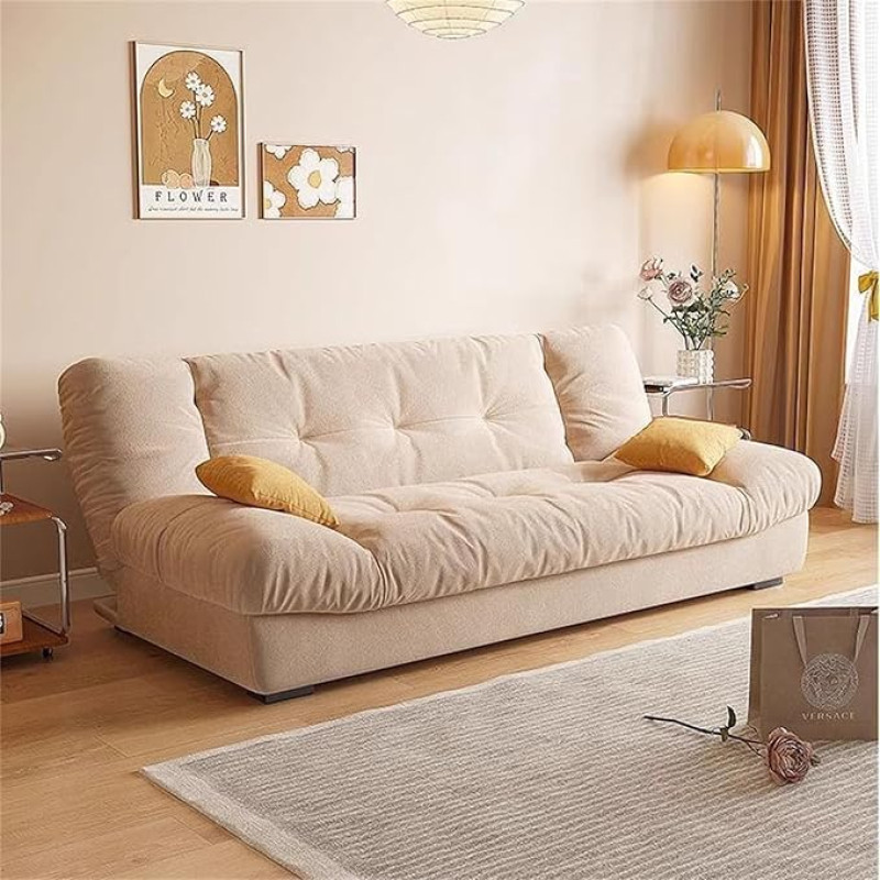 Konverteeritav futon diivan, kaasaegne diivanvoodi, reguleeritav diivanvoodi, mugavad piimjas sametist diivanid kompaktsetesse ruumidesse - ideaalne elutuppa, kontorisse, korterisse