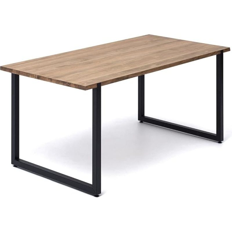 DS Dropshipping Uley Industrial Desk Side Table 80 cm Laius 76 cm Kõrgus Massiivpuidust ja terasest Värvitud mustaks