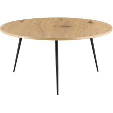 [en.casa] Farsund kohvilaud 80 x 40 cm Kõrvallaud elutoa laud diivanilaud jalad terasest ümmargune tamme välimusega must