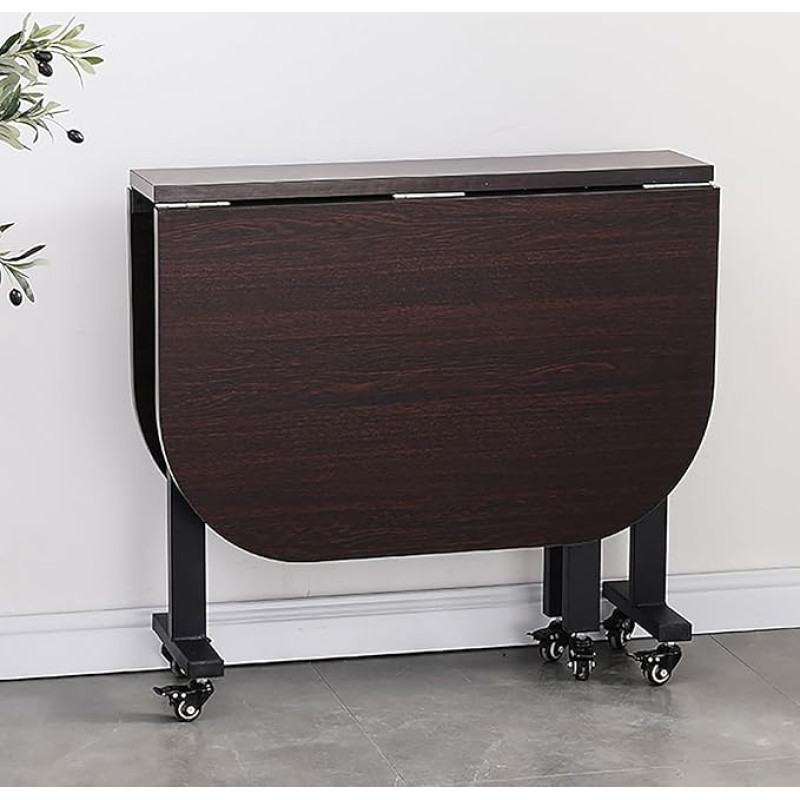 GODFSAHG Klappbarer Esstisch aus verdickter Platte mit 6 Rädern - Platzsparender und beweglicher Küchentisch - Halterung aus Kohlenstoffstahl - Trägt kuni zu 200 kg - Maße: 120 x 80 x 75 cm