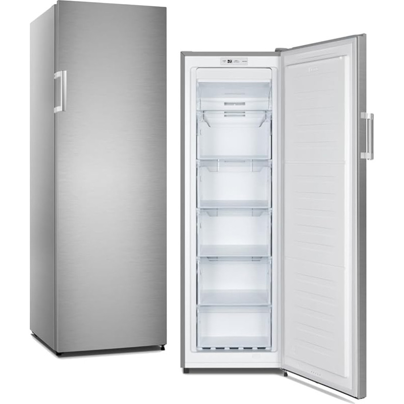 PKM GS212NFEIX Freezer | INOX | Silver | 194 Litres | Fast-Freeze | No Frost | Width 56 cm | 5 Drawers | 1 Freezer Flap | Door Hinge Interchangeable