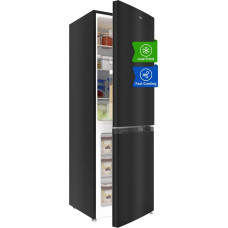 CHIQ CBM159LEBD Freestanding Fridge Freezer | Fridge-Freezer 144 cm Height, 47 cm Wide, 157 L (109L/48L) | Low Frost | 152 kWh per Year | LED Litcht | Black Stainless Steel
