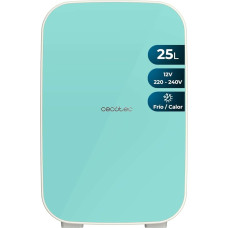 Cecotec Small Fridge - Mini Fridge 25L Bolero MiniCooling 25L Bahamas Mint. 12V-220V, Compatible with Cars and Caravans, 7 to 65ºC, Cooling and Heating Function, Easy Transport