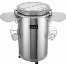 Gino Gelati Party Fridge Stainless Steel with White Cool Box, Drinks Fridge