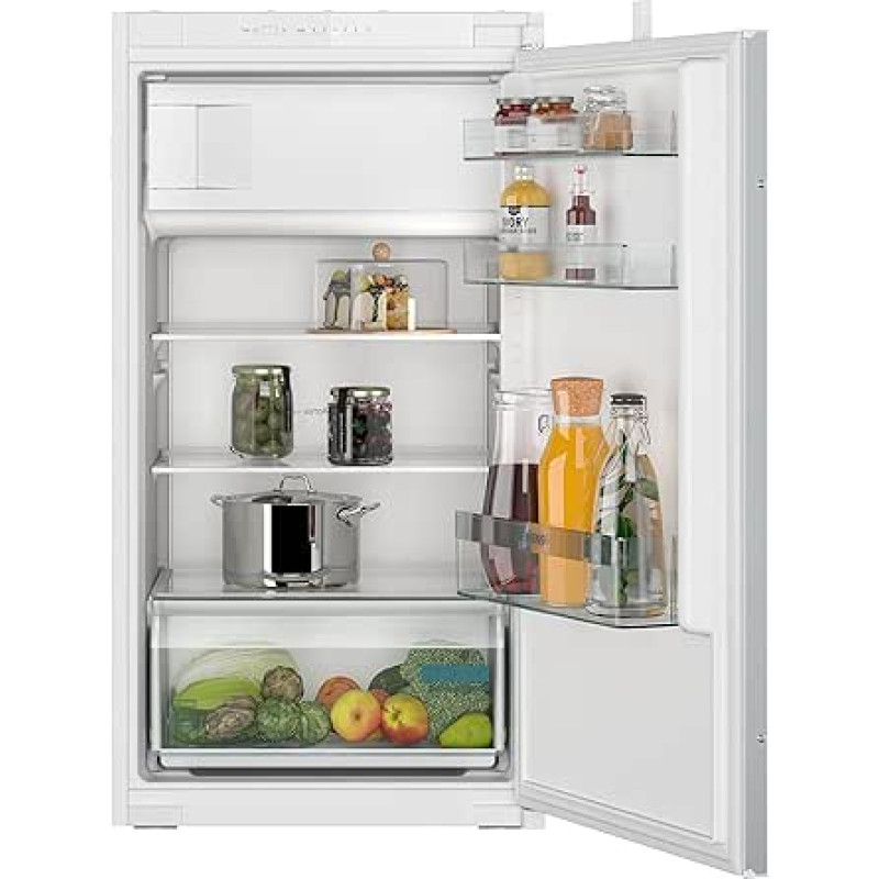 SIEMENS KI32LNSE0 iQ100 Built-in Fridge with Freezer Compartment 102 x 56 cm, 132 L Cooling, 15 L Freezer, FreshBox, LED Lighting, SuperCooling, AutoAirflow