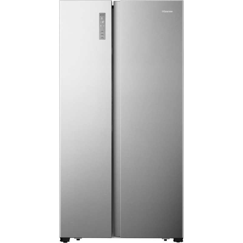 Hisense RS677N4BID Side by Side Fridge-Freezer Combination / Inverter Compressor / Bottle Rack / FreshZone / Vegetable Compartment / Fridge Capacity 334 L / Freezer Capacity 185 L / 41 dB / 247 kWh per Year, Grey