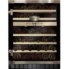Kaiser K 64750 AD Retro Wine Fridge 145 L 46 Wine Flags 2 Climate Zones Freestanding/Undermount Drinks Fridge, 5 Pull-Out Wooden Shelves