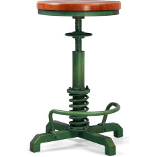 BOKKOLIK Industrial Bar Stool, 24-28-tolline reguleeritav kõrgus, Vintage köögisaare tool, talumajapidamine, kitarristool, rustikaalne hommikusöögitool pöörleva puidust istmega