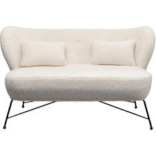 Kare Design Diivan Jacky Teddy 2-kohaline, valge, lihtne, pehme, pehmed, pehme diivan, diivan, magamistuba, elutuba, Teddy välimus, terasjalad, osaliselt kokkupandav, 81 x 140 x 83 cm (K x L x S)