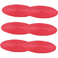 Ipetboom 6 Stück Teiliges Rundes PP Tischset Geflochtene Platzdeckchen Abwaschbar Hitzebeständig und Vielseitig für Küche Esszimmer Zuhause und Hochzeit Modernes Minimalistisches Design