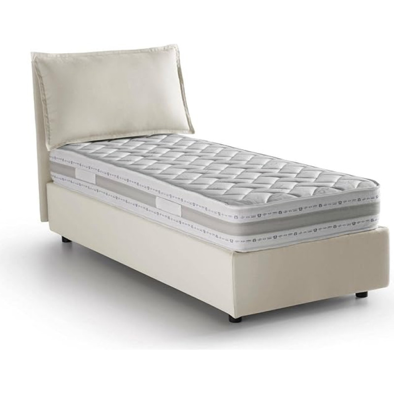 Talamo Italia - Carolina üheinimesevoodi, 100% Made in Italy, eesmine avamine koos madratsiga 80 x 190 cm, beež