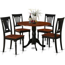 East West Furniture DLPL5-BCH-W 5-osaline köögilaud ja toolid must/kirsipuust butterpuulikas