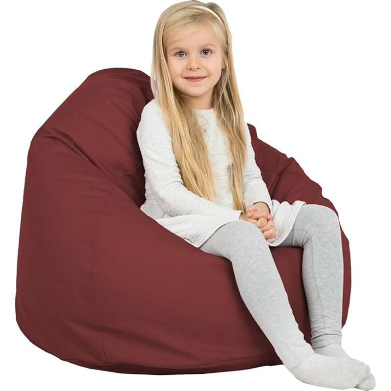Italpouf laste kott, suurus L, istmepadi, siseruumides, kunstnahk, kott-tool lastele, EPS helmedega täitmine, laste tugitool, sertifitseeritud, punaveini