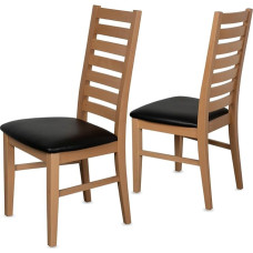 Staboos CH02 Söögitoatoolide komplekt 4 puidust tooli kuni 150 kg - täielikult kokkupandud - pehmendusega köögitool - täispuidust pöök (naturaalne - must)