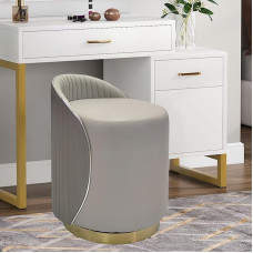 Cozykimo Riietuslaua tool, 360° pööratav, meigitool seljatoega, nappanahast valmistatud meigitool, jalgade pehmendusega toolile, kaasaegne disain, metallist alus, elutuppa ja magamistuppa