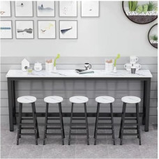 Esiku konsoollauad Kitsas diivanilaud Kaasaegne seisev laud Kaasaegne konsooldiivanilaud Kitsas counter kõrgus söögikomplekt Pikk hommikusöök köögisaar koos 2 Hociga