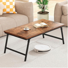 Kohvilaud, kokkupandav elutoa laud, laudade jalad solvitud disainiga, ei vaja kokkupanekut, sobib elutuppa, magamistuppa, kontorisse, puidust kohvilaud, 105 x 55 x 40 cm, tumepruun