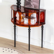 YHWKGZ konsoollaud, konsoollaud akrüülist lauaplaadiga, koridorilaud paksude jalgadega, mis on valmistatud täispuidust, pruun, sobib sissepääsuks / esikusse / diivani taha