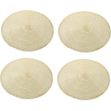 Toyvian 4 Stück Teiliges Baumwoll platzset Handgefertigt Hitzebeständig und rutschfest Gewebte Tischunterlage Ø Schützende Tischmatten für Haushalt und Esstisch Goldfarben