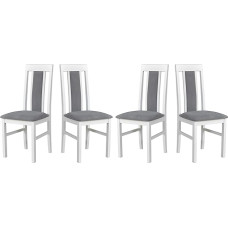 NILO 2 SORO 90 Puidust söögitoa toolid 120 kg Massiivne pöögist toolide komplekt 4 puidust tooli Köögitoolid komplekt 4 tooli Made in EU Valge