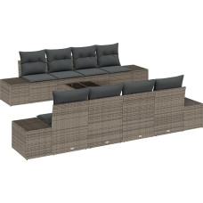 9-teiliges Garten Sofa Set mit Kissen Grau Poly Rattan Gartenlounge Model3346989 9-teiliges Garten Sofa Set mit Kissen Grau Poly Rattan Gartenlounge Model3346989
